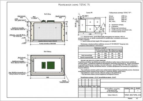 Схема монтажа ТОПАС 75