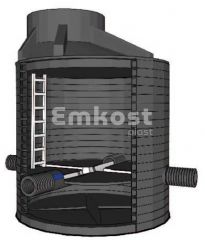 Канализационный лотковый крестовинный колодец FD